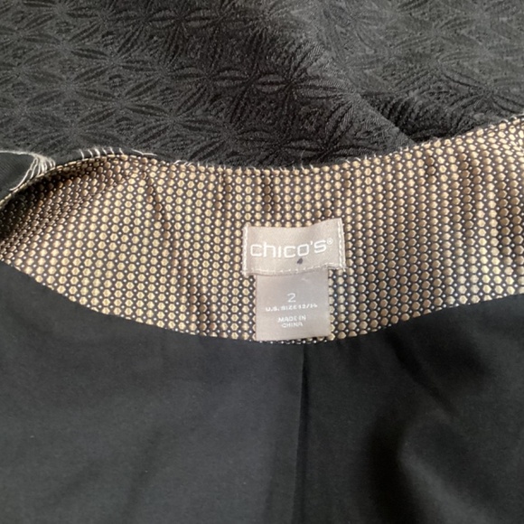 Chico’s blazer womens SZ M{2} paisley Asia vibe flowy open front relaxed fit - Picture 4 of 9